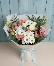 Букет цветов из:  Розы, Лизиантусы и Хризантемы #REPLACE_PRED# Ханской