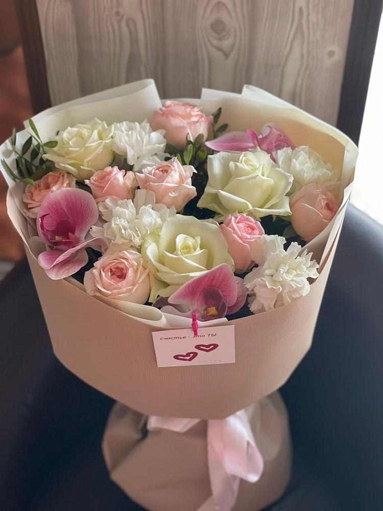 Букет цветов из: Орхидеи, Розы и Гвоздики в Ханской