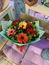 Букет цветов из:  Герберы, Хризантемы и Альстромерии #REPLACE_PRED# Ханской