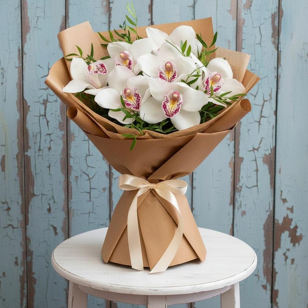 Букет цветов из: Орхидеи и Розы в Ханской