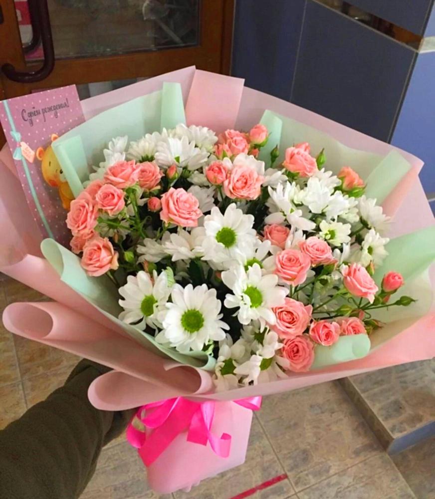 Букет цветов из: Розы и Хризантемы в Ханской