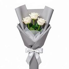 Букет 3 белые розы #REPLACE_PRED# Ханской