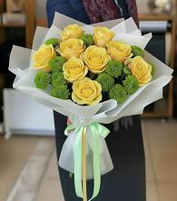 Букет цветов из:  Хризантемы и Розы в Ханской