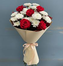 Букет цветов из:  Розы и Хризантемы в Ханской