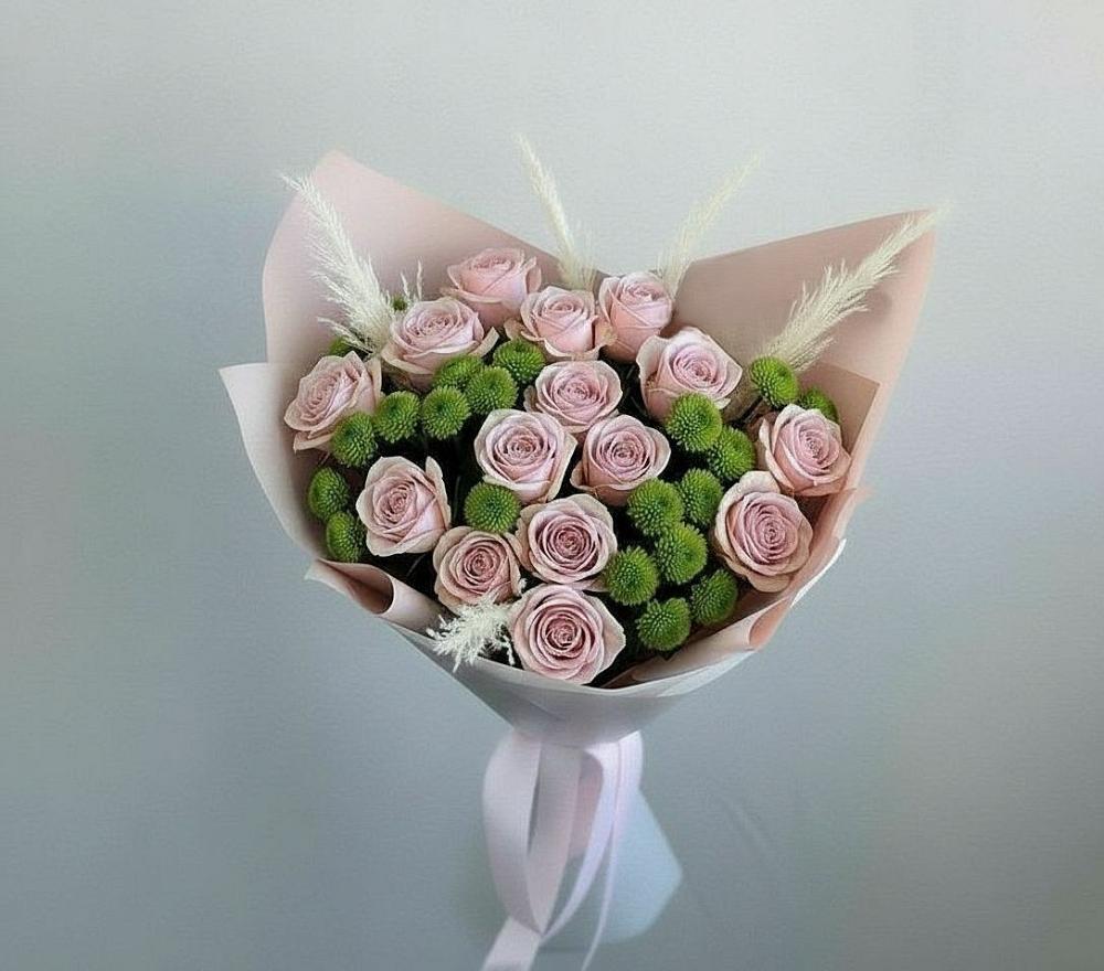 Букет цветов из: Розы и Хризантемы в Ханской