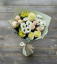 Букет цветов из:  Альстромерии, Розы и Хризантемы в Ханской