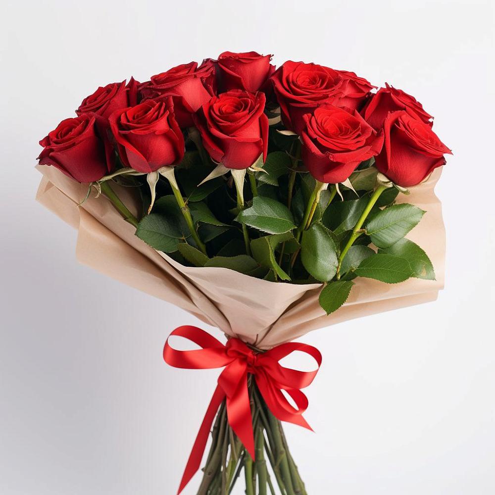 Букет 11 Красных роз Эдлесс Лав в Ханской